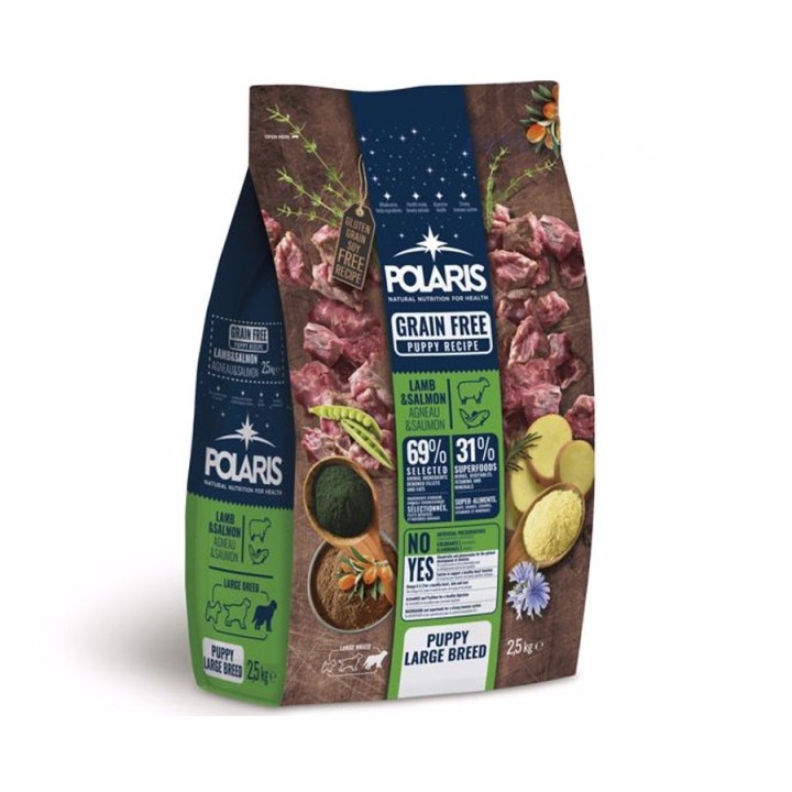 Polaris grainfree puppy large lamb&salmon  2,5kg