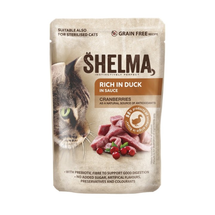 Shelma cat meal duck fillets in cranberry sauce 28x85g