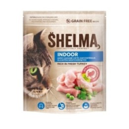 Shelma indoor cat food with fresh turkey, grain-free 750g