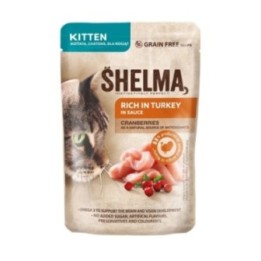 Shelma kassieine KITTEN kalkunifileed jõhvikatega kastmes 28x85g