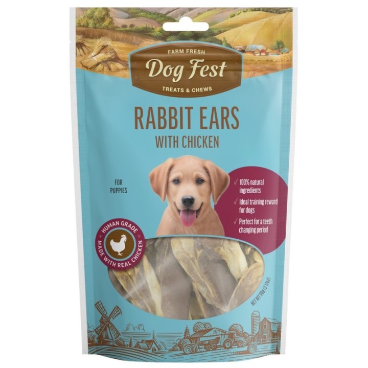 Dog Fest Уши кроличьи с мясом цыпленка/ 90g