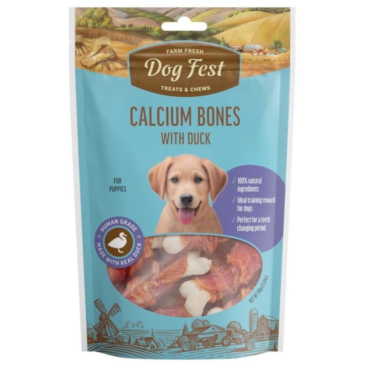 Dog Fest кальциевая косточка с утиным филе 90g
