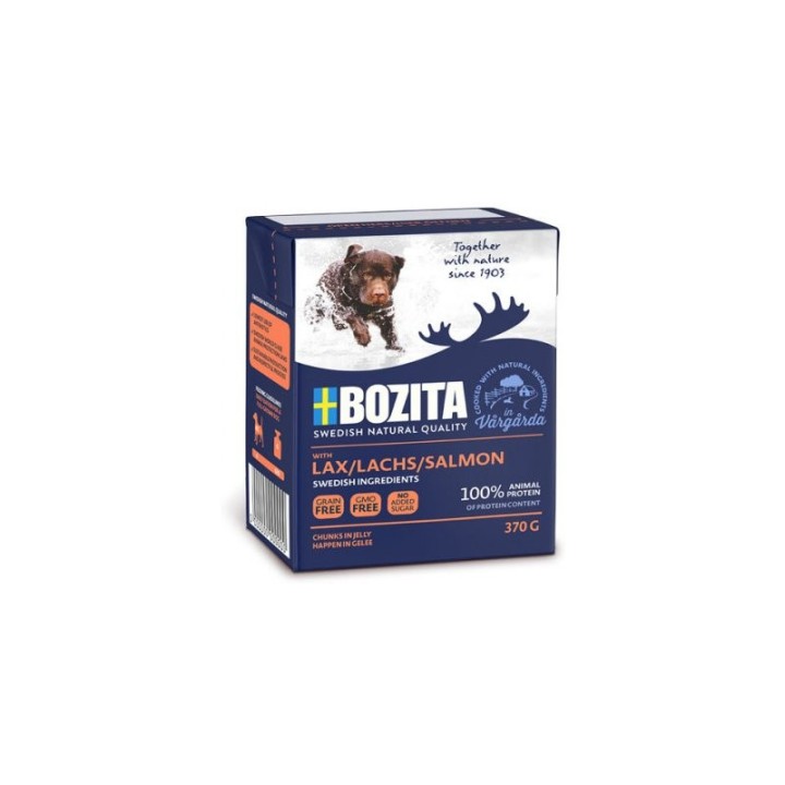 Bozita canned dog food salmon chunks in jelly 6x370g(64260)