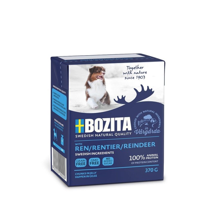 Bozita Dog chunks(64263) Reindeer Chunks in Jelly 6x370g