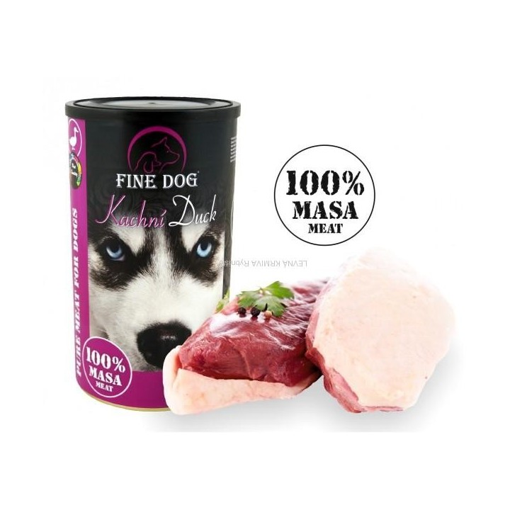 Fine Dog  консервы с уткой для собак - 100% мясо (8x1200g)