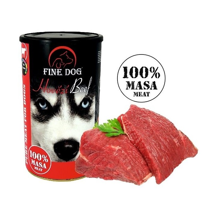 Fine Dog консервы из говядины для собак - 100% мясо 1200g