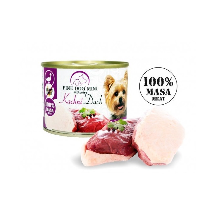 Fine Dog mini exclusive консервы с уткой для собак - 100% мясо 200g