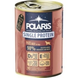 Polaris single protein beef canned dog food 6x400g