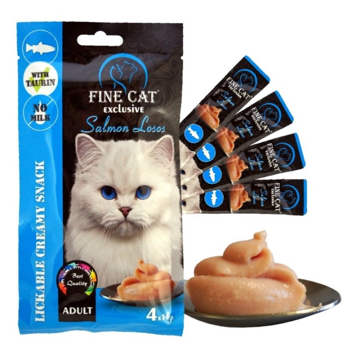 FINE CAT Exclusive Creamy cat snack with SALMON .4x15g