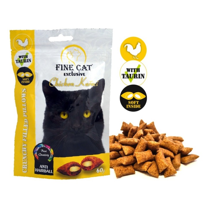FINE CAT AGAINST HAIRBALLS chicken-filled pillows 60g