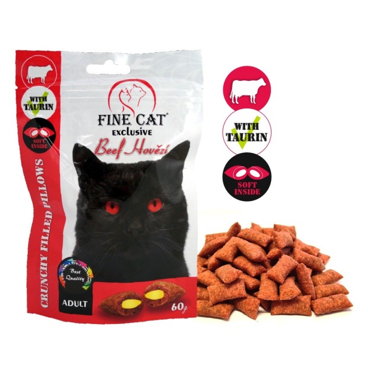 FINE CAT Filled pillows for cats BEEF 60g