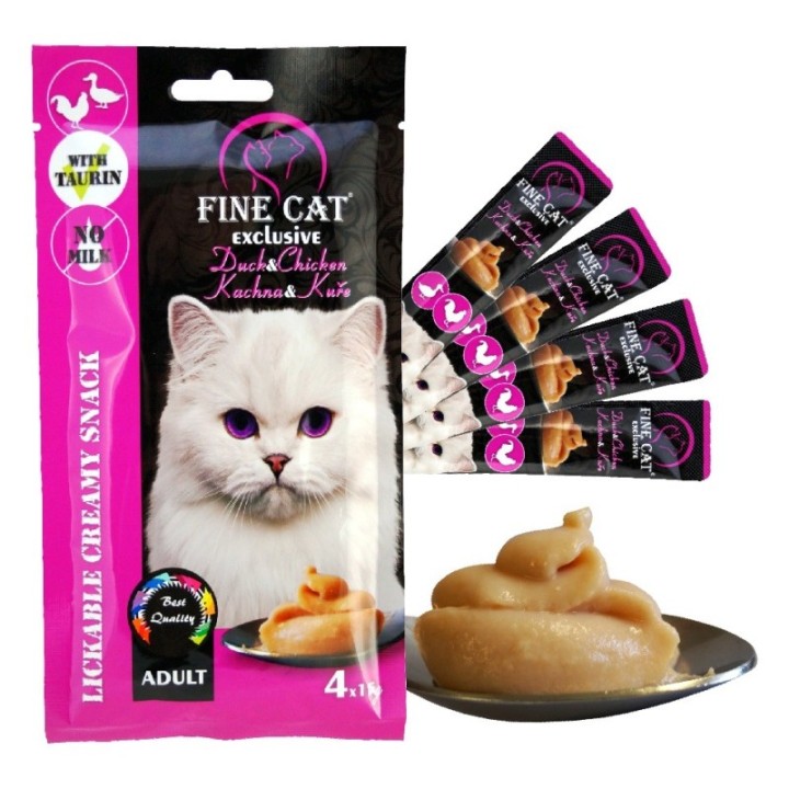 FINE CAT Exclusive creamy cat snack with DUCK AND CHICKEN 4x15g