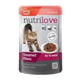 Nutrilove cat meal beef fillets in sauce 28X85g