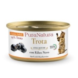 PuraNatura 12x 85g mousse konserv kassidele, forell ja mustsõstar