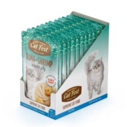 CatFest тунец с креветками в желе, влажный корм для кошек, 12 x 70 g
