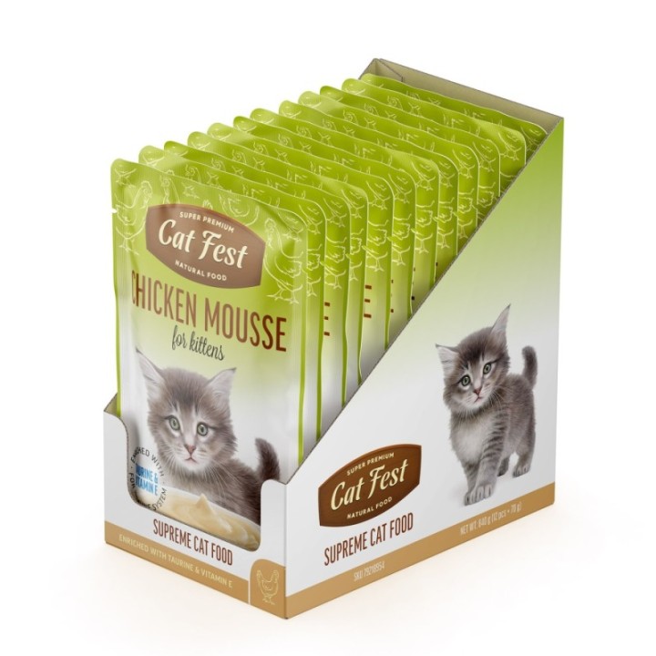 Chicken mousse for kittens / Kreemja  Kanapasteet,märgtoit kassipoegadele 12x70g