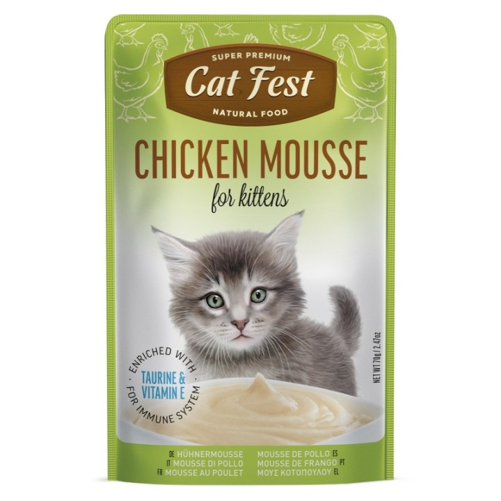 Chicken mousse for kittens, wet food 12x70g