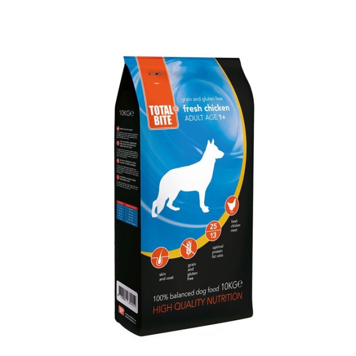 Total Bite fresh chicken gluten-free and grain-free complete food for dogs 10 kg