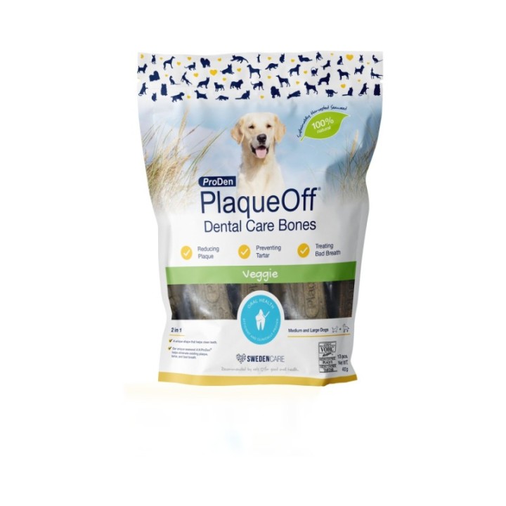 PlaqueOff Dental Bones  482g овощное жевательное лакомство для предотвращения появления зубного камня у собак