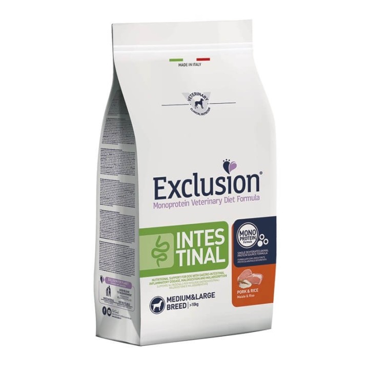 Exclusion hypoallergenic dog food with pork M/L 12kg