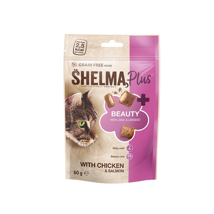 Shelma BEAUTY chicken and salmon filled pillow treats 60g