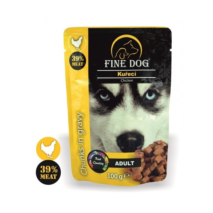 Fine Dog консервированный корм для собак: курица в соусе 22X100g