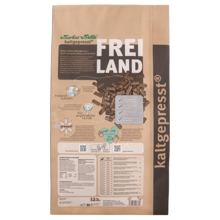 Markus-Mühle FREILAND ZIEGE külmpressitud kuivtoit koertele kitselihaga 12kg