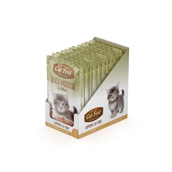 Duck mousse for kittens / Kreemjas  pardipasteet,märgtoit kassipoegadele 12x70g