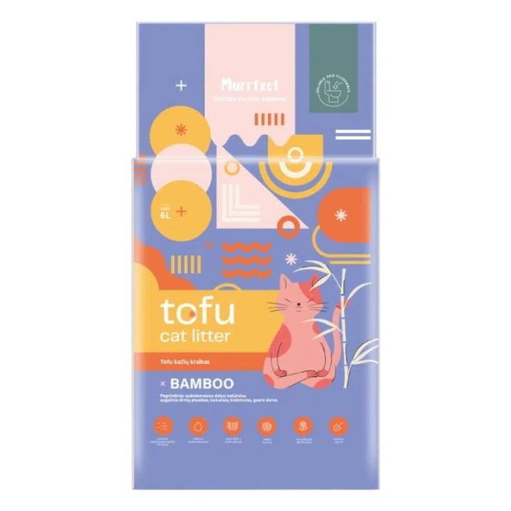 Тофу наполнитель Murrfect, с бамбуковым углём, 8×2.5 кг