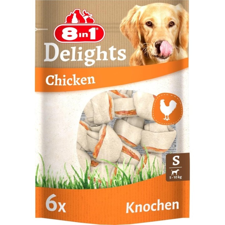 Tasty chew bones for dogs S triple flavour, 8in1, 6 pcs (210g)