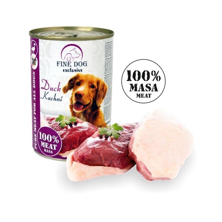 Fine Dog  консервы с уткой для собак - 100% мясо 6x400g