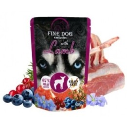 Fine Dog märgtoit lamba, mustikate ja jõhvikatega  10x500 g