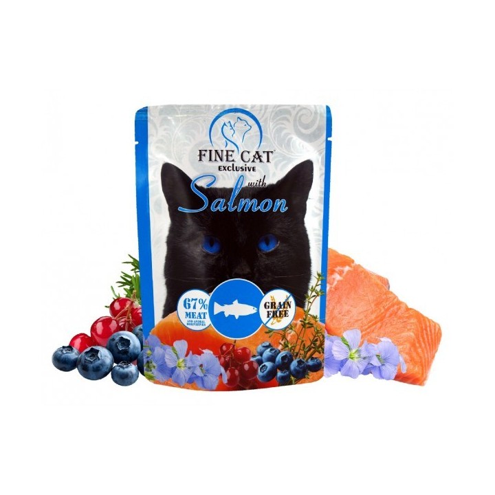 Fine cat Влажный корм для кошек с лососем, 9x300г