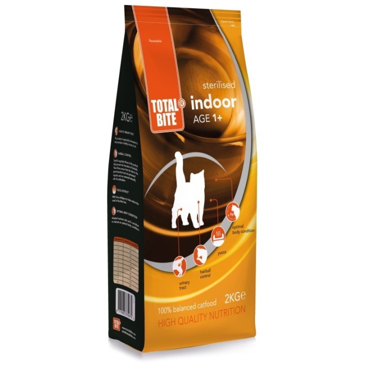 Корм для домашних/ стерилизованных кошек Total Bite Cat Indoor 2 кг
