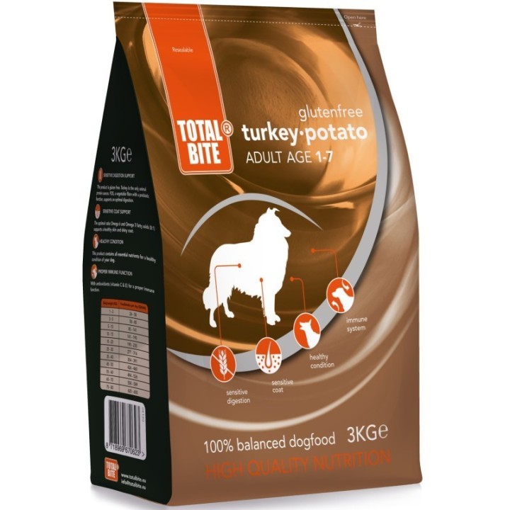 Total Bite Turkey & Potato gluten-free dog food 3kg