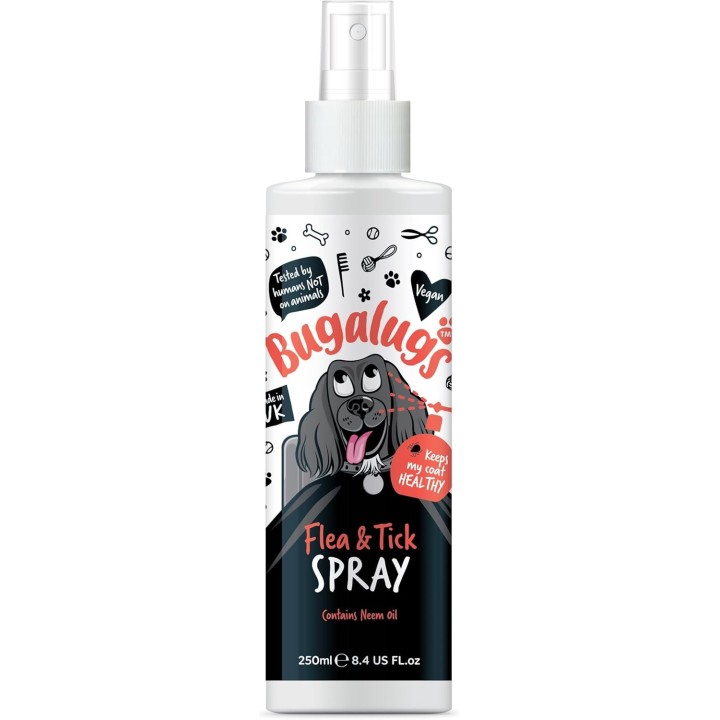 Bugalugs kirbu- ja puugivastane sprei koertele ja kassidele – neemiõliga, kogu kehale 200ml
