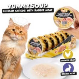 Мясной суп Uniq Pets для кошек, курица и кролик 6x60g