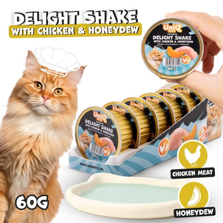 Uniq Pets Delight Shake kana ja melon, 6x 60g