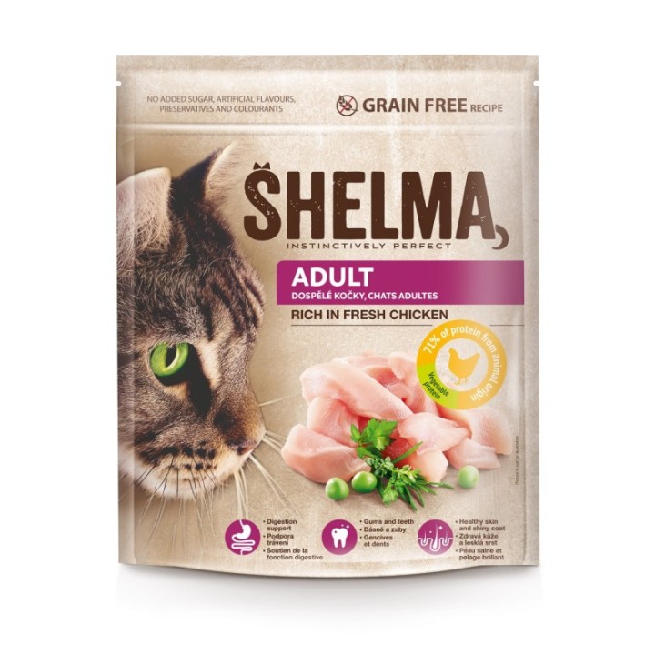 Shelma complete food for cats with fresh chicken, grain-free 750g
