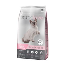 Nutrilove Полноценный корм для стерилизованных кошек со свежей курицей  1,4 кг
