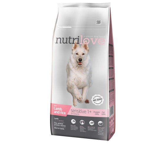 Nutrilove Sensitive для чувствительных собак с ягненком 12 кг