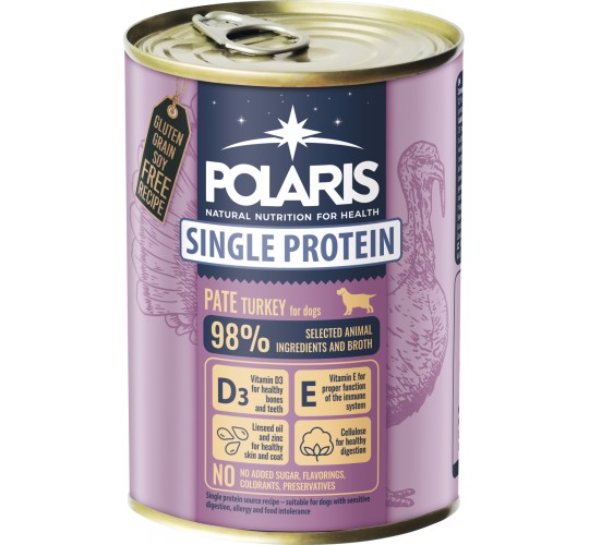 Polaris single protein pate turkey 400g.