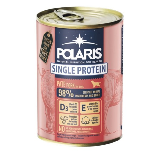 Polaris single protein pate pork 400g.