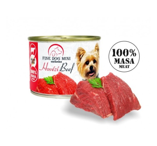 Fine Dog консервы mini exclusive из говядины для собак - 100% мясо 15x200g