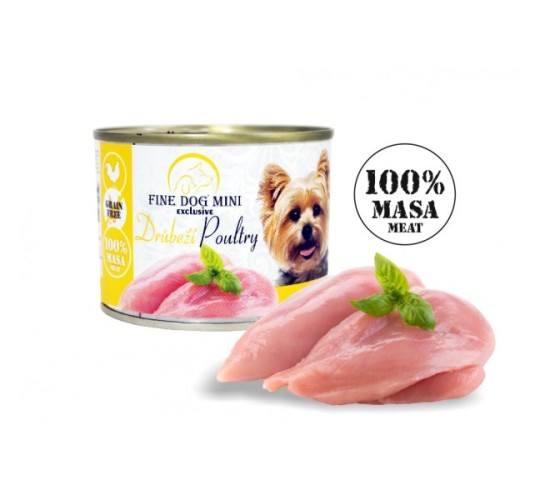 Fine Dog  консервы mini exclusive с птицей для собак - 100% мясо 200g