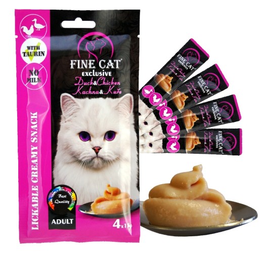 FINE CAT Exclusive Creamy snack for cats DUCK & CHICKEN 4x15g