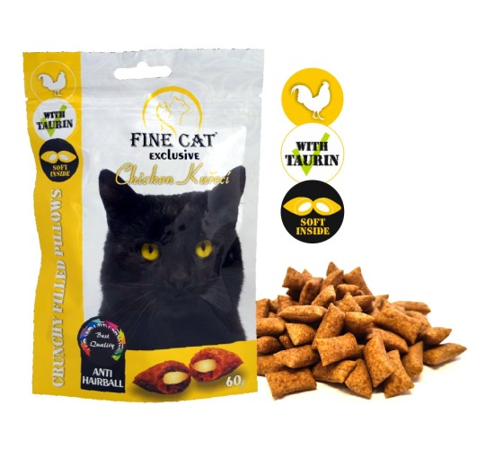 FINE CAT Filled pillows for cats ANTI-HAIRBALL CHICKEN 60g