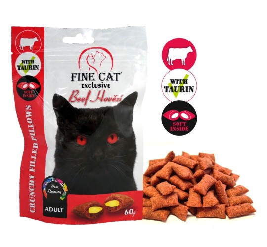 FINE CAT Filled pillows for cats BEEF 60g